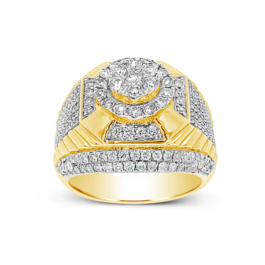Diamond Ring 2 CTW Round Cut 10K Yellow Gold