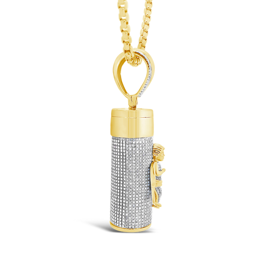 Diamond Urn Pendant 2.30 CTW Round Cut 10K Yellow Gold