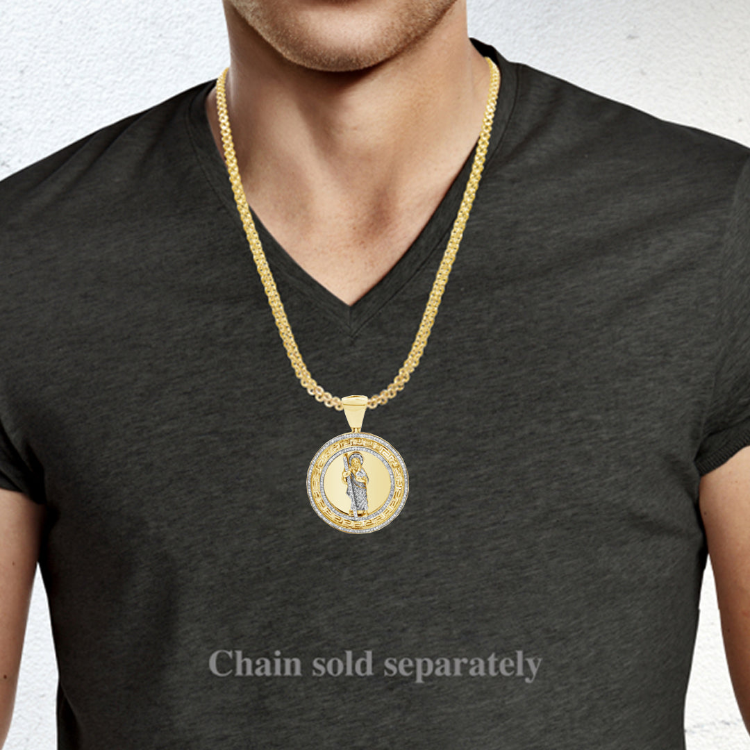 Diamond Jesus Pendant .70 CTW Round Cut 10K Yellow Gold