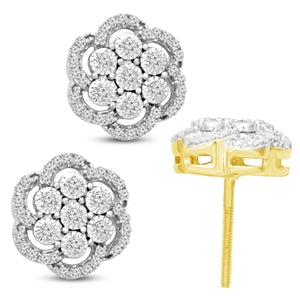 LADIES EARRING 1/4 CT ROUND DIAMOND 10K YELLOW GOLD