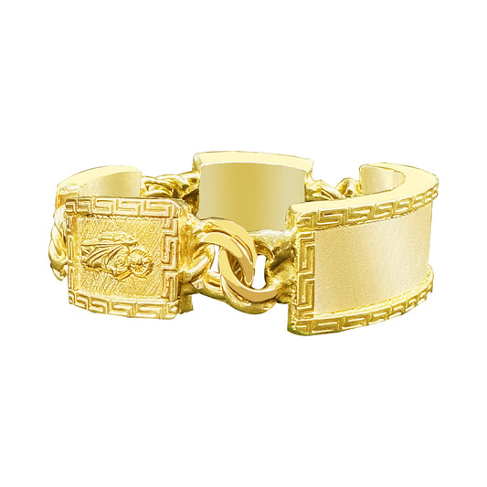 10K yellow gold chino link ID bracelet with Saint Jude