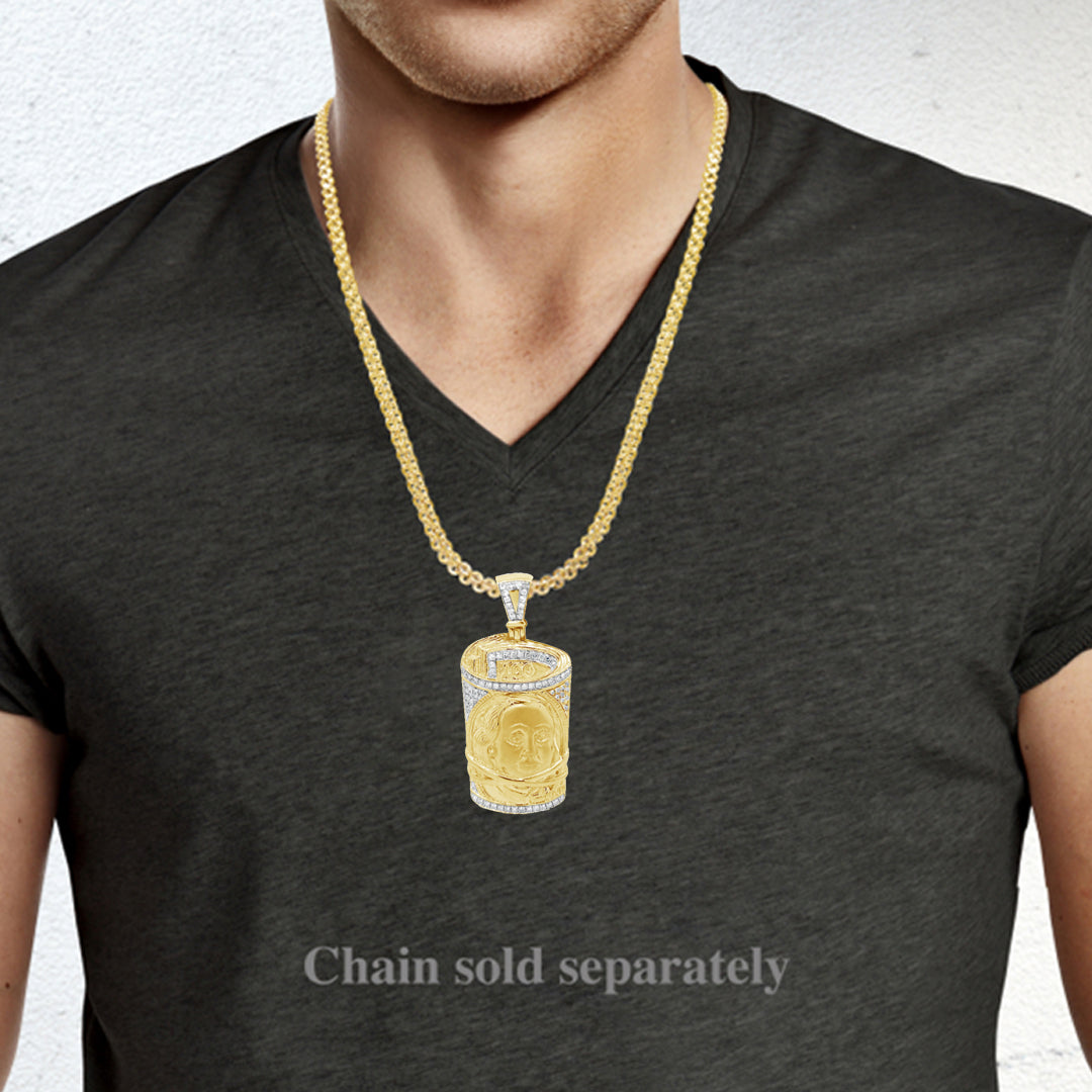 Diamond Pendant .72 CTW Round Cut 10K Yellow Gold