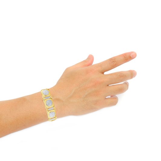 10K Solid Yellow Gold 1.92CT tw Round Cut Custom Diamond Bracelete