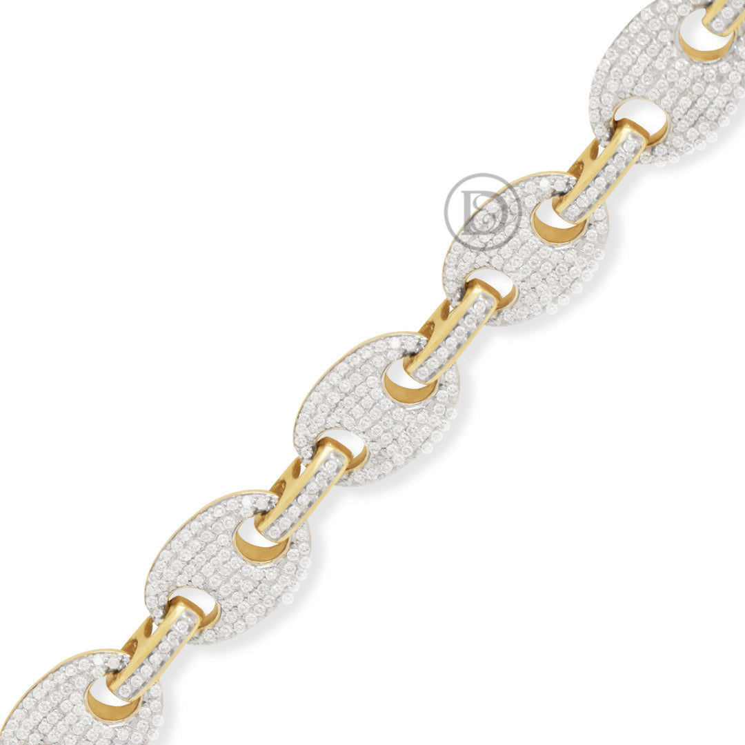 10K Yellow Gold Men's Custom Chain With 11.6 Diamond