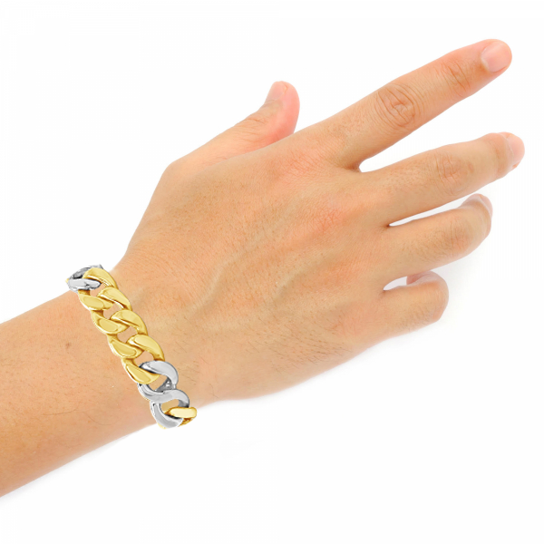 10K Gold Miami Cuban Two-Tone Bracelet