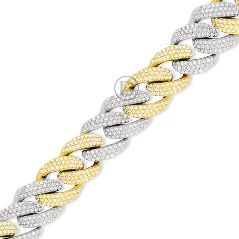 10k white/ yellow gold men's bracelet with 4.02ct diamonds