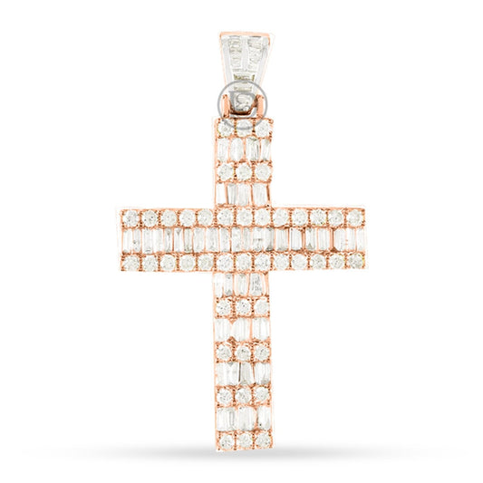 10K Yellow Gold Cross Pendant With 2.49CT Diamonds