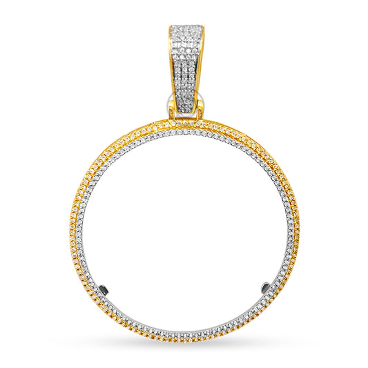 10K Yellow Gold Centenario 50 Pesos Gold Coin Diamond Pendant Bezel Only