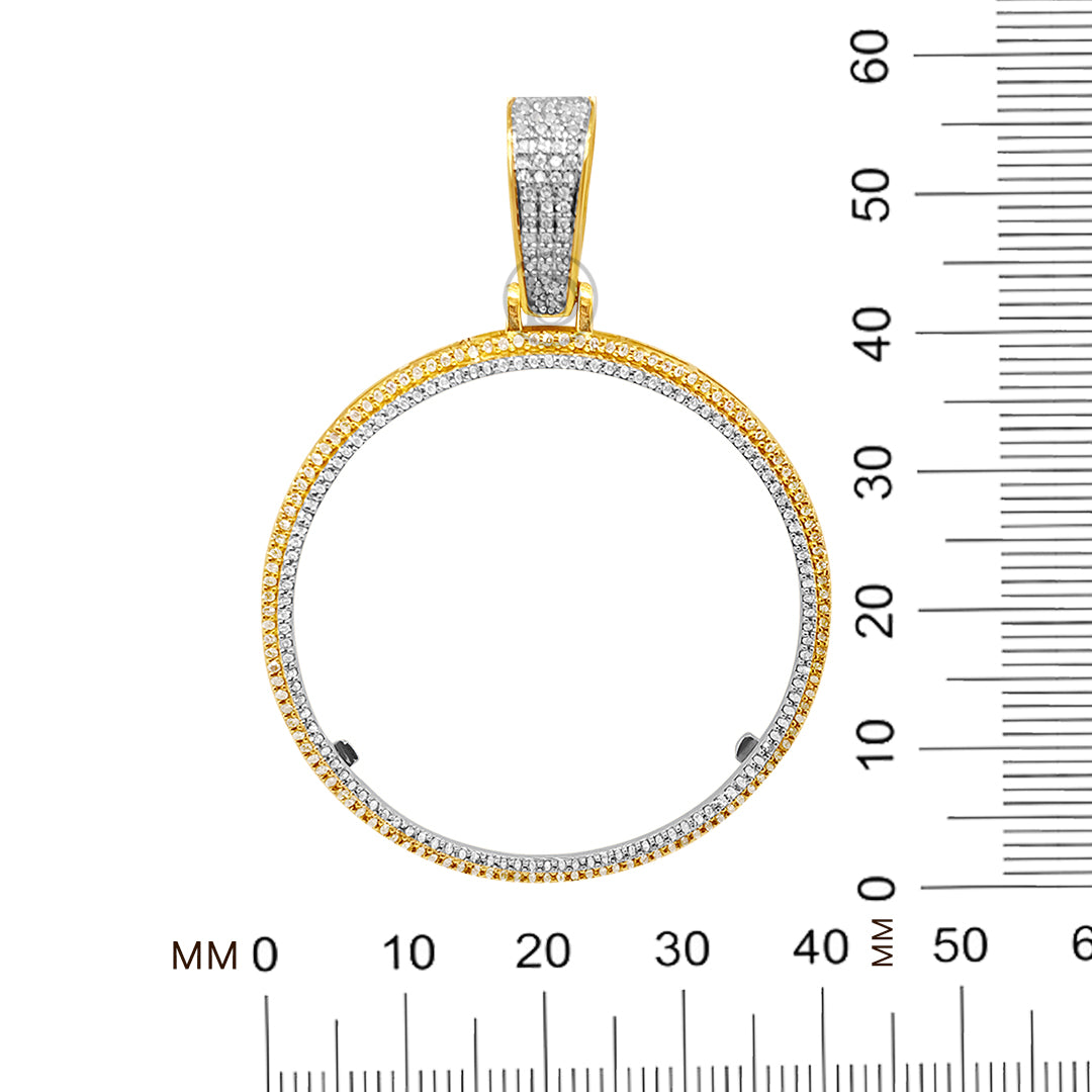 10K Yellow Gold Centenario 50 Pesos Gold Coin Diamond Pendant Bezel Only