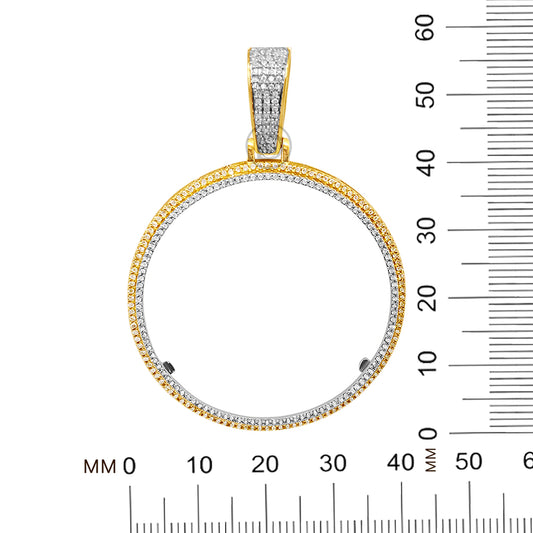 10K Yellow Gold Centenario 50 Pesos Gold Coin Diamond Pendant Bezel Only