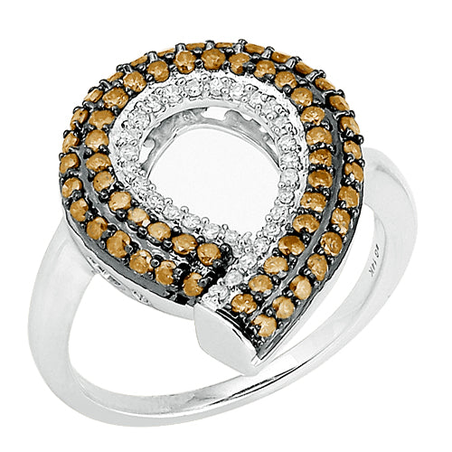14KW 1.00CTW CHAMPAGNE DIA FANCY RING