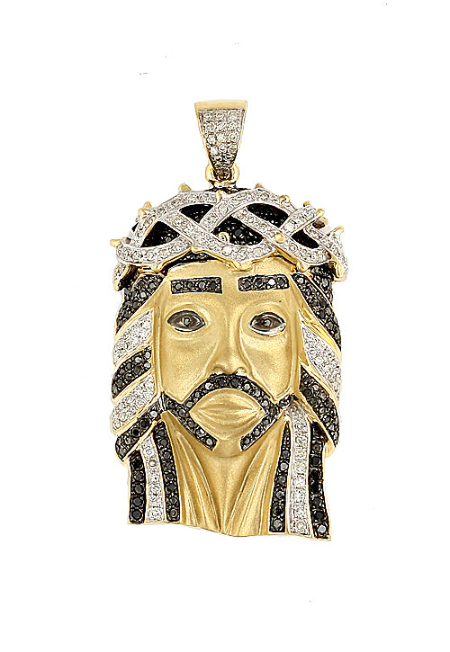10KY 1.35CTW BKD+WD JESUS HEAD