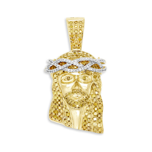 10KY 2.25CTW YELLOW AND WHITE DIAMOND JESUS