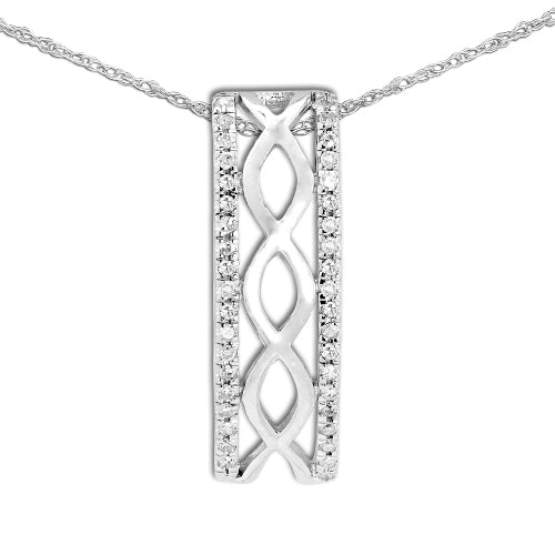 14KW 0.10CTW DIAMOND FANCY PENANT