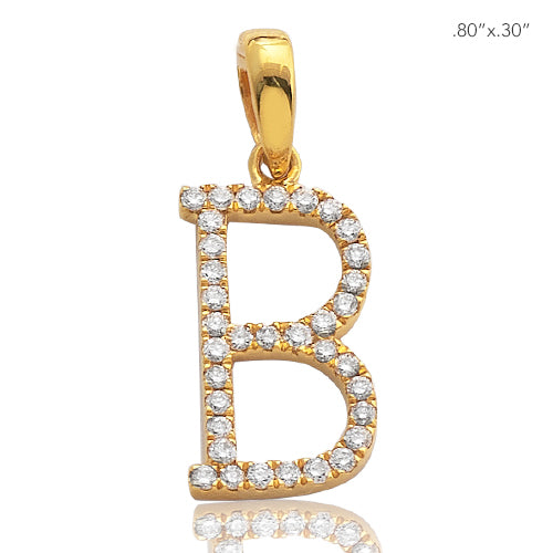 14KY 0.20CTW DIAMOND INITIAL PENDANT