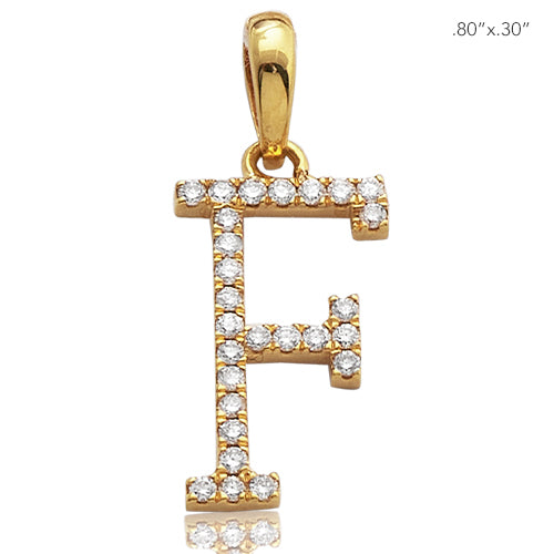 14KY 0.15CTW DIAMOND INITIAL PENDANT