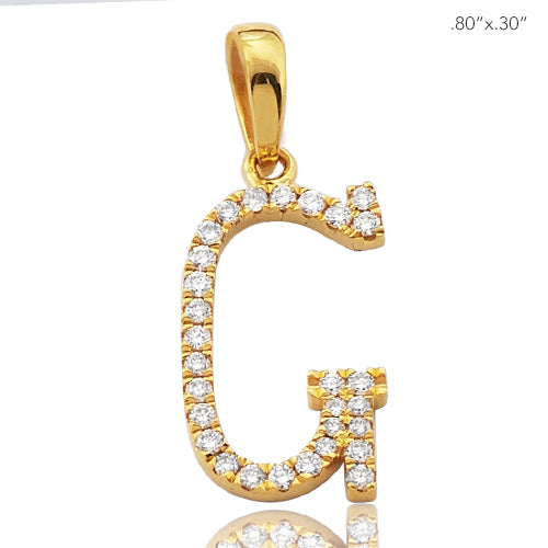 14KY 0.15CTW DIAMOND INITIAL PENDANT
