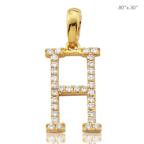 14KY 0.20CTW DIAMOND INITIAL PENDANT