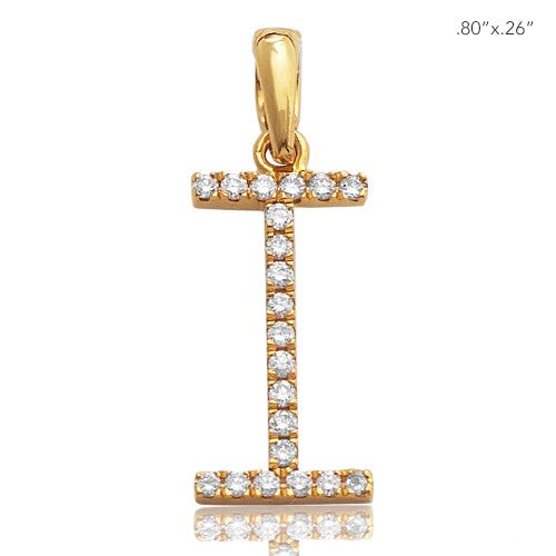 14KY 0.15CTW DIAMOND INITIAL PENDANT