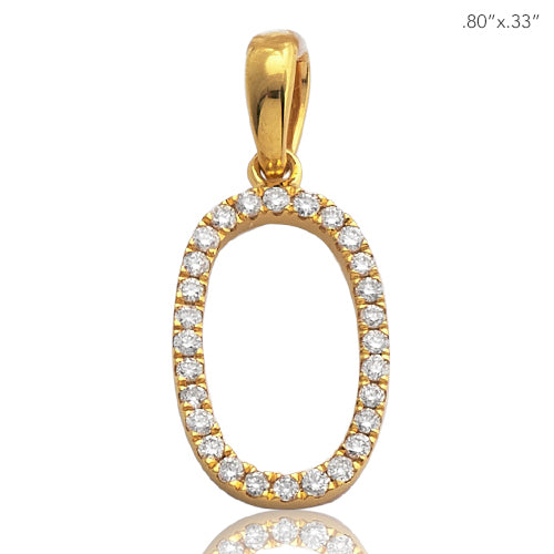 14KY 0.15CTW DIAMOND INITIAL PENDANT