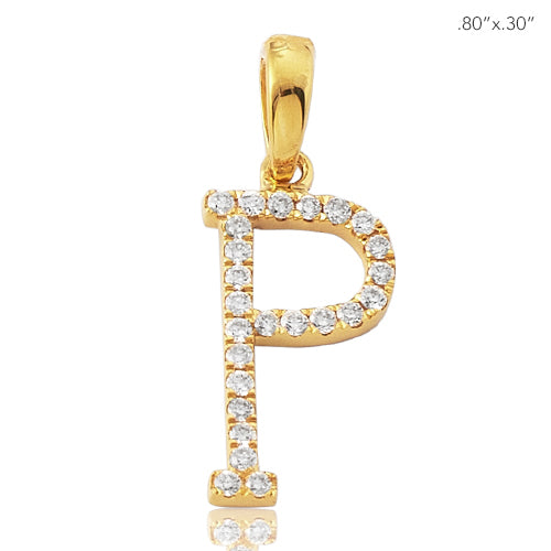 14KY 0.15CTW DIAMOND INITIAL PENDANT