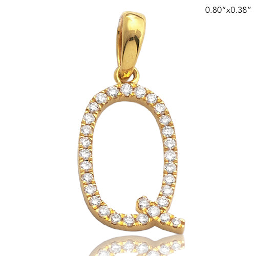 14KY 0.20CTW DIAMOND INITIAL PENDANT