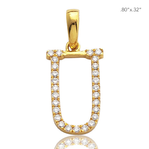 14KY 0.15CTW DIAMOND INITIAL PENDANT