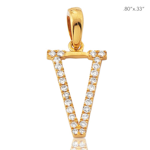 14KY 0.15CTW DIAMOND INITIAL PENDANT