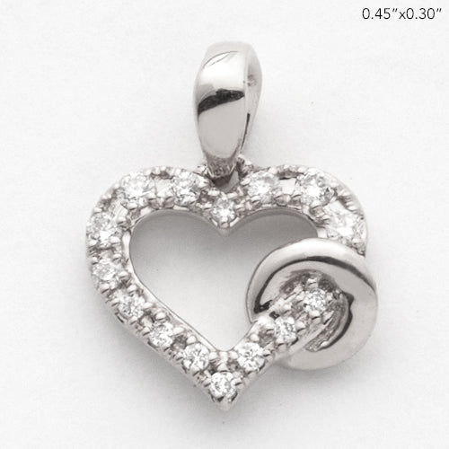 14KW 0.10CTW DIAMOND HEART PENDANT