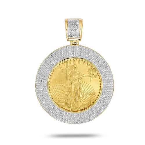 10KY 1.00 CTW DIAMOND BEZEL WITH 1/4 OZ GOLD COIN