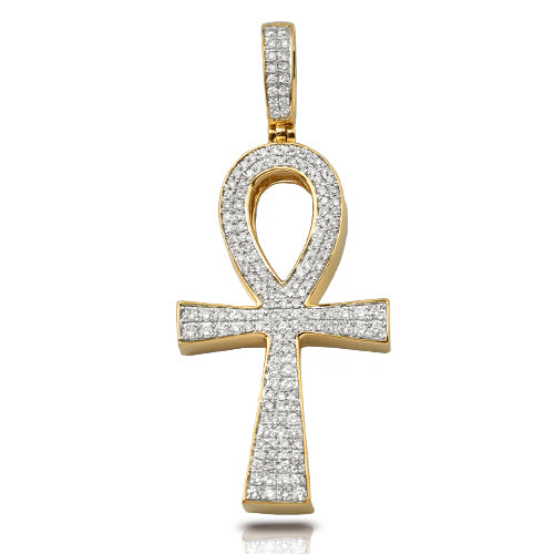 10KY 1.15CTW DIAMOND ANKH CROSS PENDANT