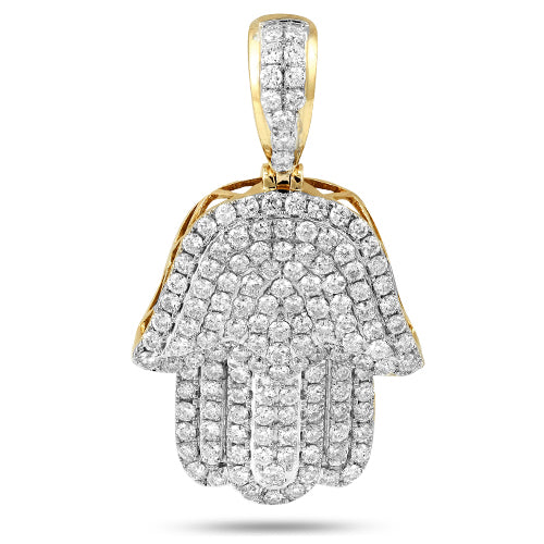 14KY 3.00CTW DIAMOND HAMZA PENDANT