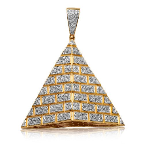 10KY 3.00CTW DIAMOND EGYPTIAN PYRAMID PENDANT