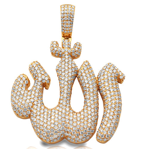 14KY 11.05CTW DIAMOND 'ALLAH' PENDANT -