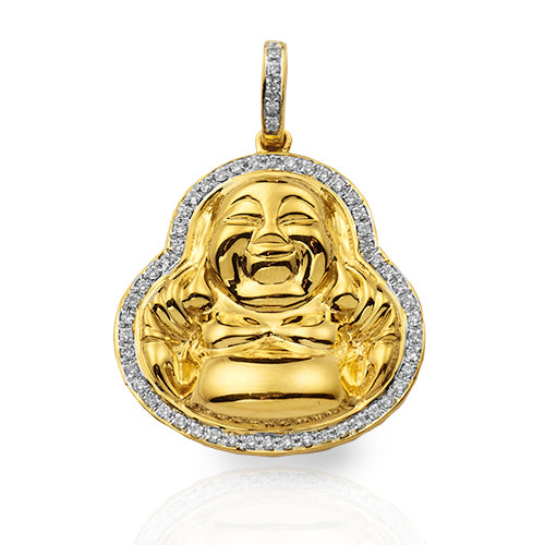 10KY 0.33CTW DIAMOND FAT BUDDHA PENDANT - SINGLE