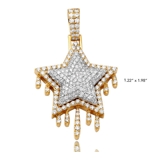 10KY 3.80CTW DIAMOND DRIPPING STAR PENDANT