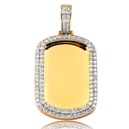 14KY 2.35CTW DIAMOND DOGTAG PENDANT - 2 ROW 2