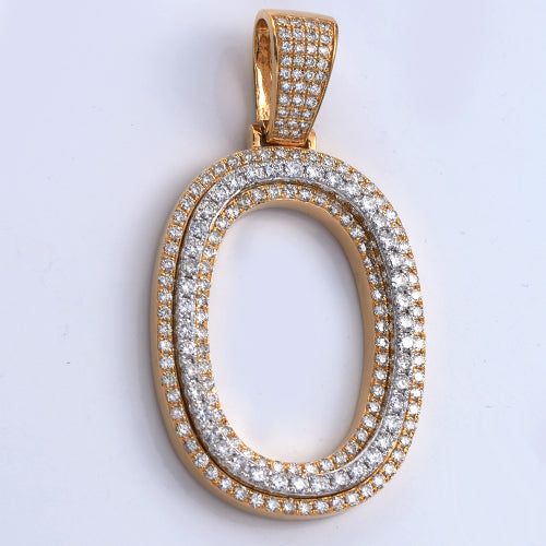 10KY+W 3.60CTW DIAMOND TWO TONE INITIAL PENDANT