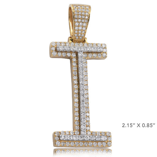 10KY+W 2.60CTW DIAMOND TWO TONE INITIAL PENDANT