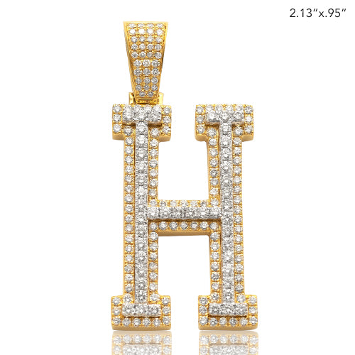 10KY+W 4.10CTW DIAMOND TWO TONE INITIAL PENDANT