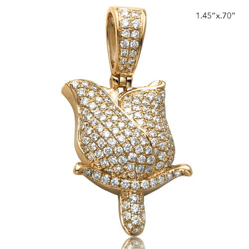 14KY 1.50CTW DIAMOND ROSE PENDANT