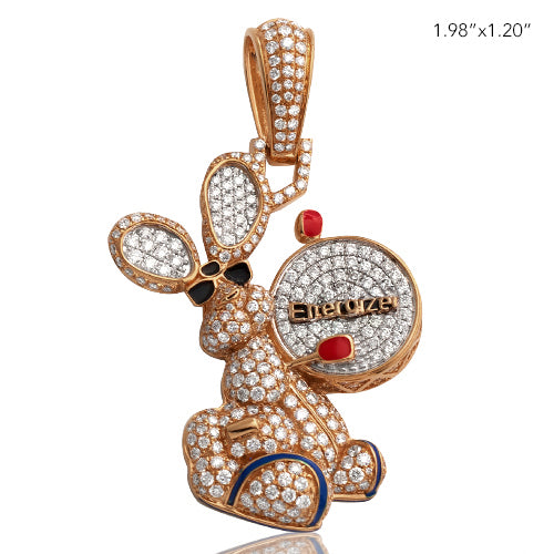 14KR 2.50CTW DIAMOND BATTERY RABBIT PENDANT