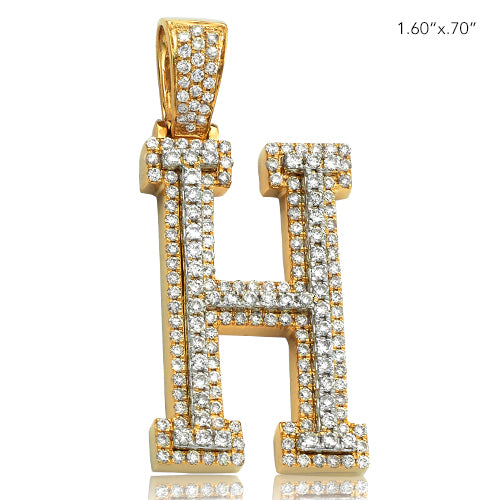 10KY+W 1.70CTW DIAMOND TWO TONE INITIAL PENDANT