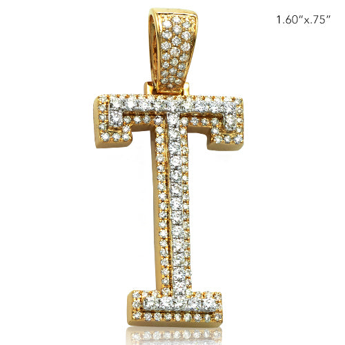 10KY+W 1.25CTW DIAMOND TWO TONE INITIAL PENDNAT