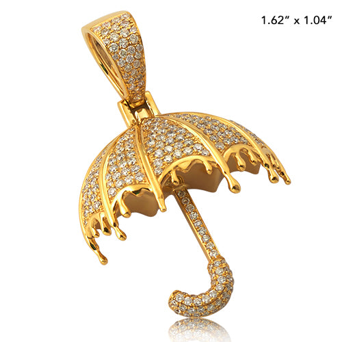 10KY 1.35CTW DIAMOND DRIPPING UMBRELLA PENDANT