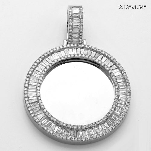 14KW 5.50CTW BAGUETTE DIAMOND MEMORY PENDANT