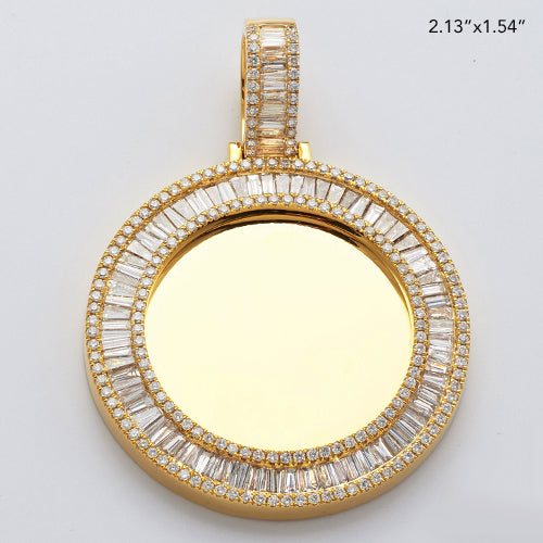 14KY 5.50CTW BAGUETTE DIAMOND MEMORY PENDANT