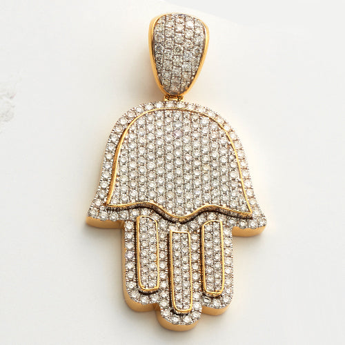 10KY 3.50CTW DIAMOND 3-D HAMZA PENDANT