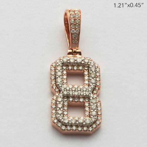 10KR+W 1.00CTW DIAMOND NUMBER PENDANT