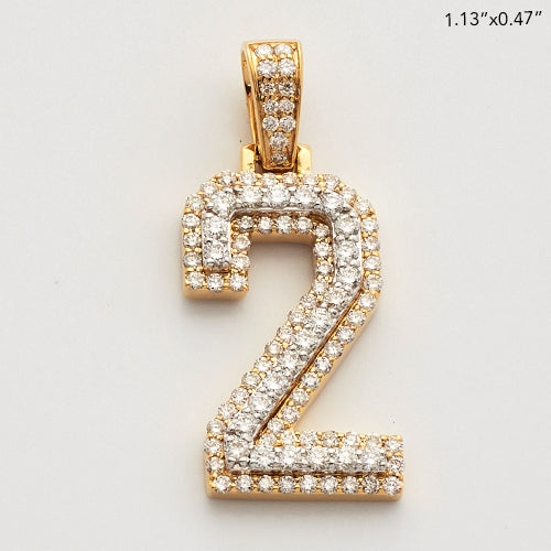 10KY+W 0.85CTW DIAMOND NUMBER PENDANT